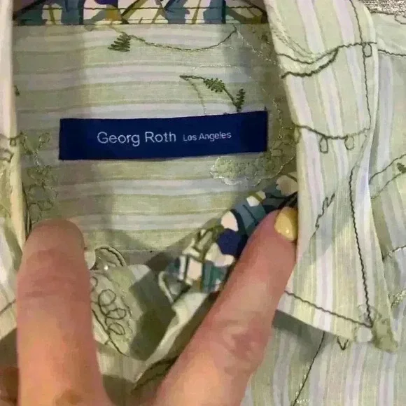 Georg Roth button up paisley top stitch men’s shirt - Picture 4 of 4